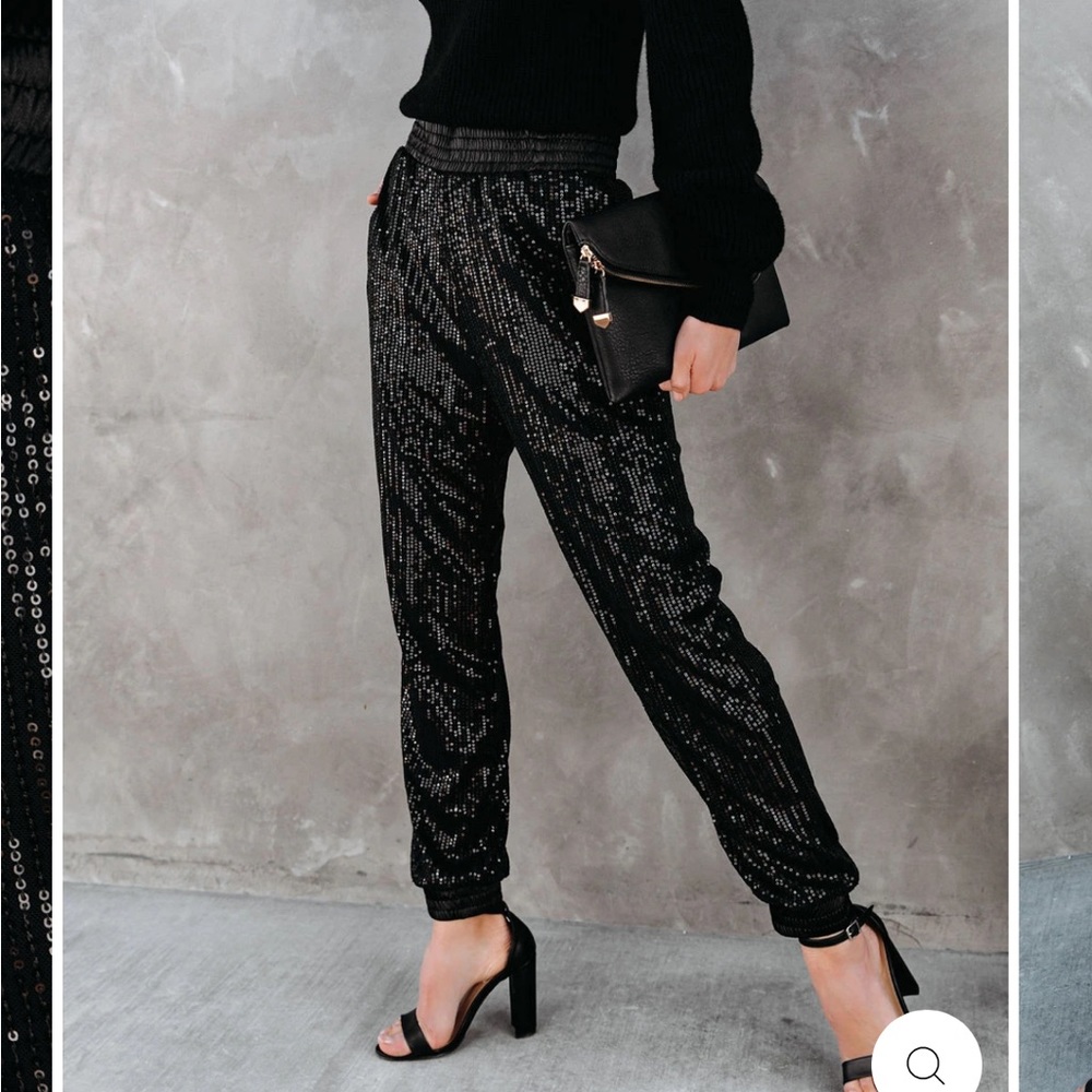 Bling Bling Pocketed Sequin Jogger